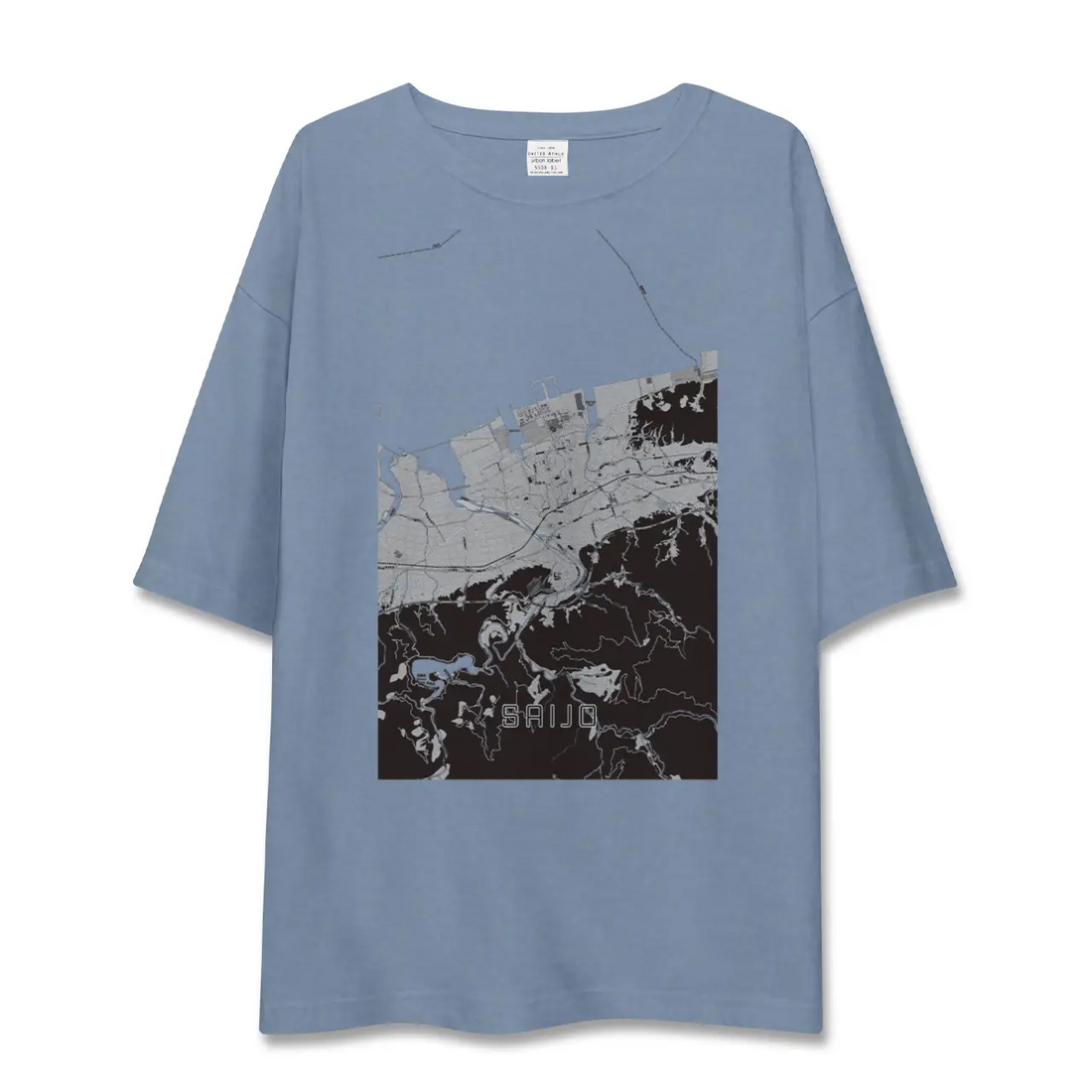 【西条(愛媛県)】地図柄ビッグシルエットTシャツ