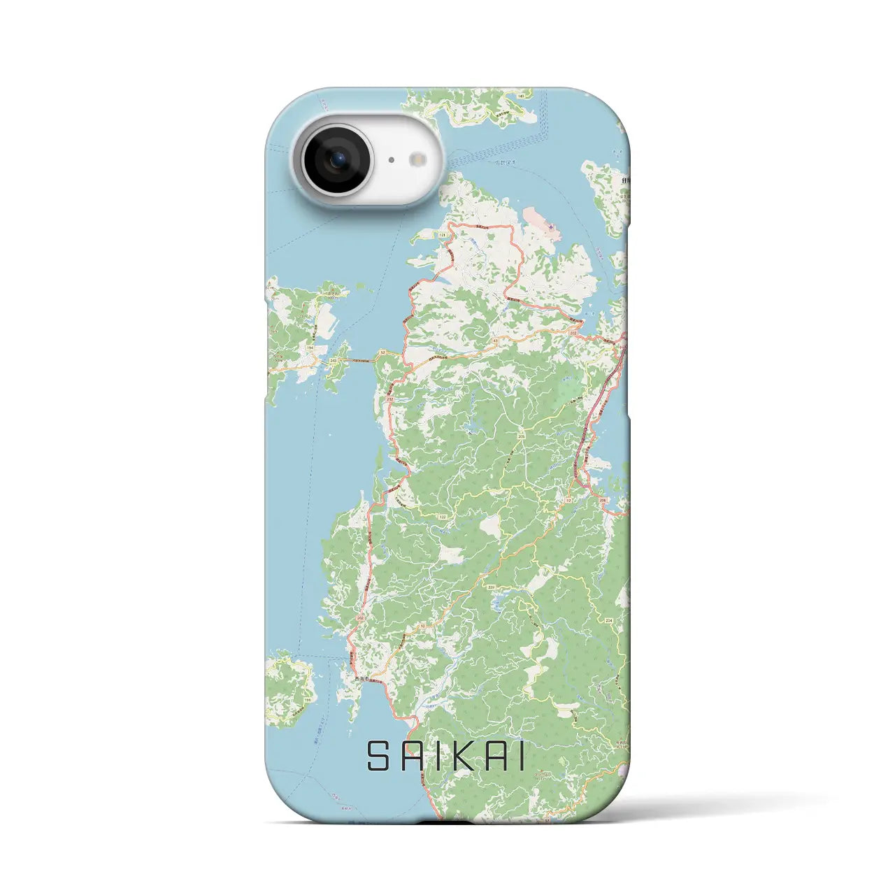 【西海（長崎県）】地図柄iPhoneケース（バックカバータイプ）