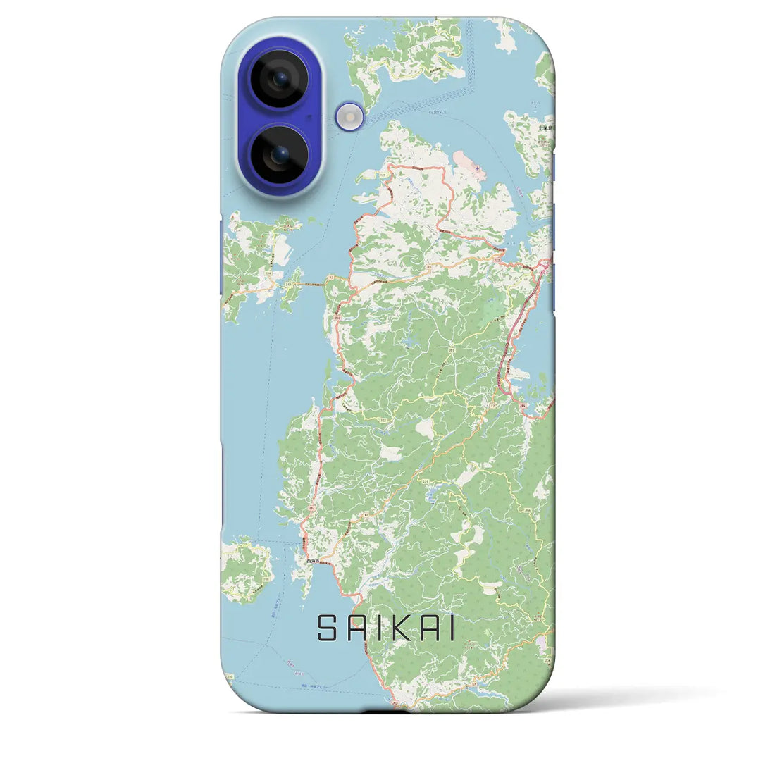 【西海（長崎県）】地図柄iPhoneケース（バックカバータイプ）ナチュラル・iPhone 16 Pro Max 用