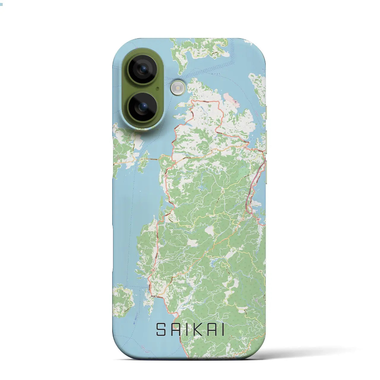 【西海（長崎県）】地図柄iPhoneケース（バックカバータイプ）ナチュラル・iPhone 17 Pro Max 用