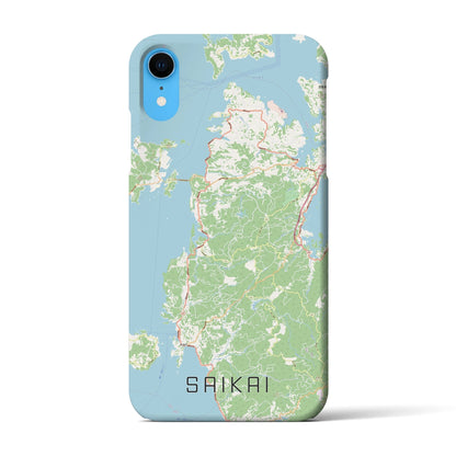 【西海（長崎県）】地図柄iPhoneケース（バックカバータイプ）