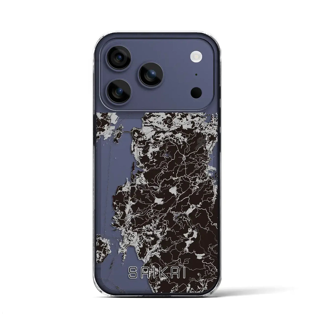 【西海(長崎県)】地図柄iPhoneケース(クリアタイプ)モノトーン・iPhone 17 Pro Max 用