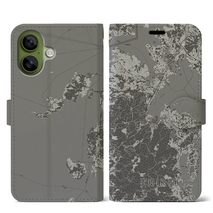 【西海（長崎県）】地図柄iPhoneケース（手帳タイプ）