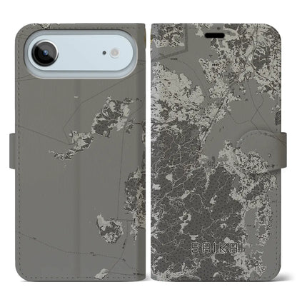 【西海（長崎県）】地図柄iPhoneケース（手帳タイプ）