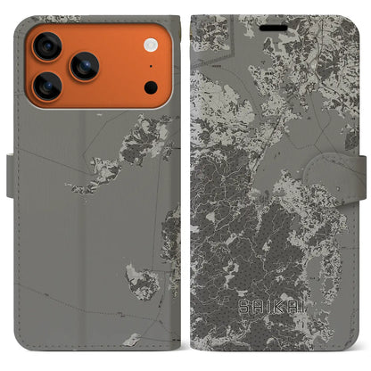 【西海（長崎県）】地図柄iPhoneケース（手帳タイプ）