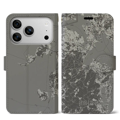 【西海（長崎県）】地図柄iPhoneケース（手帳タイプ）