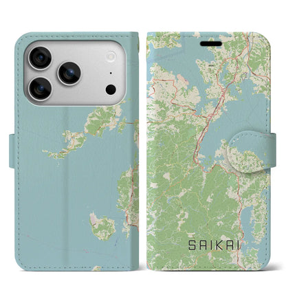 【西海（長崎県）】地図柄iPhoneケース（手帳タイプ）