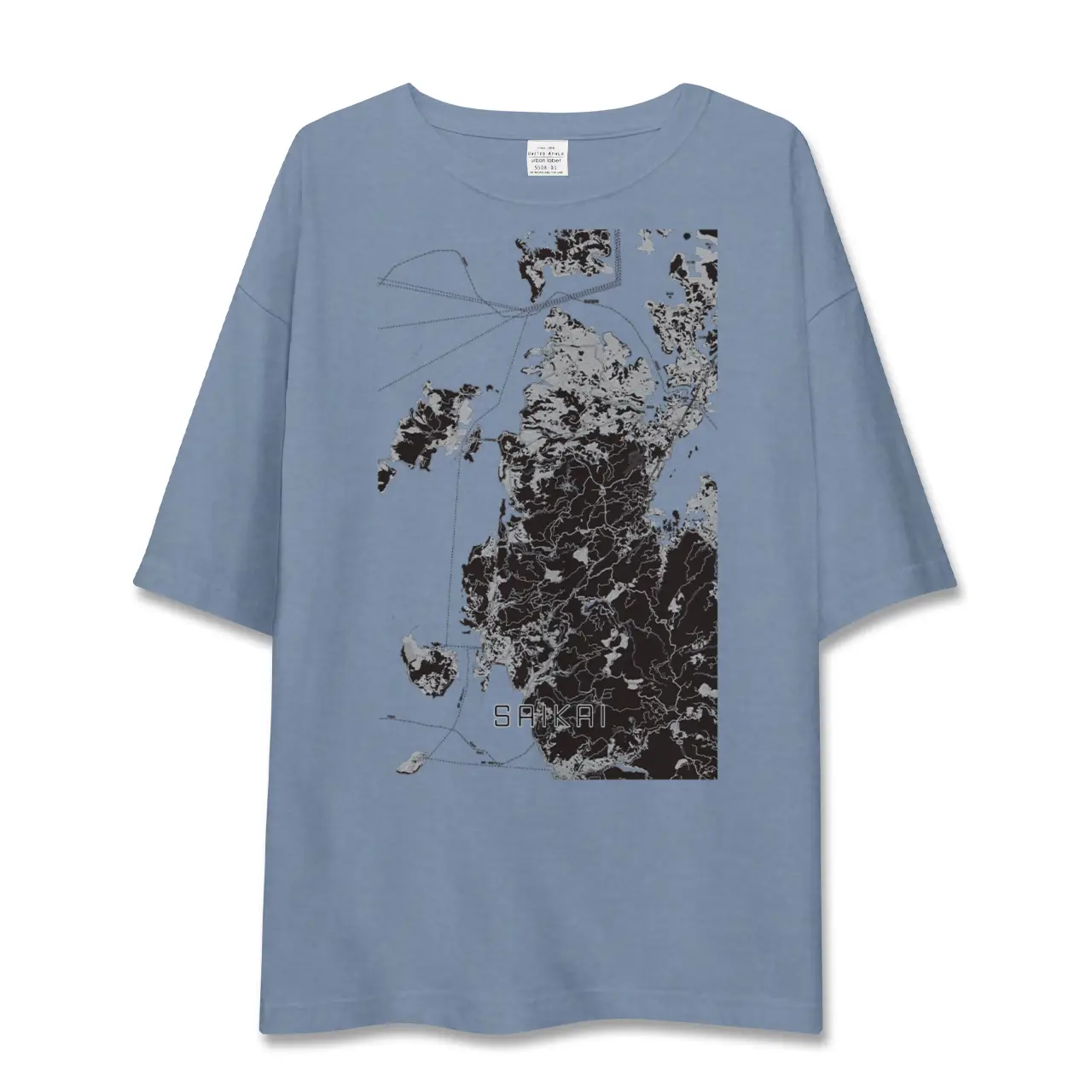 【西海（長崎県）】地図柄ビッグシルエットTシャツ