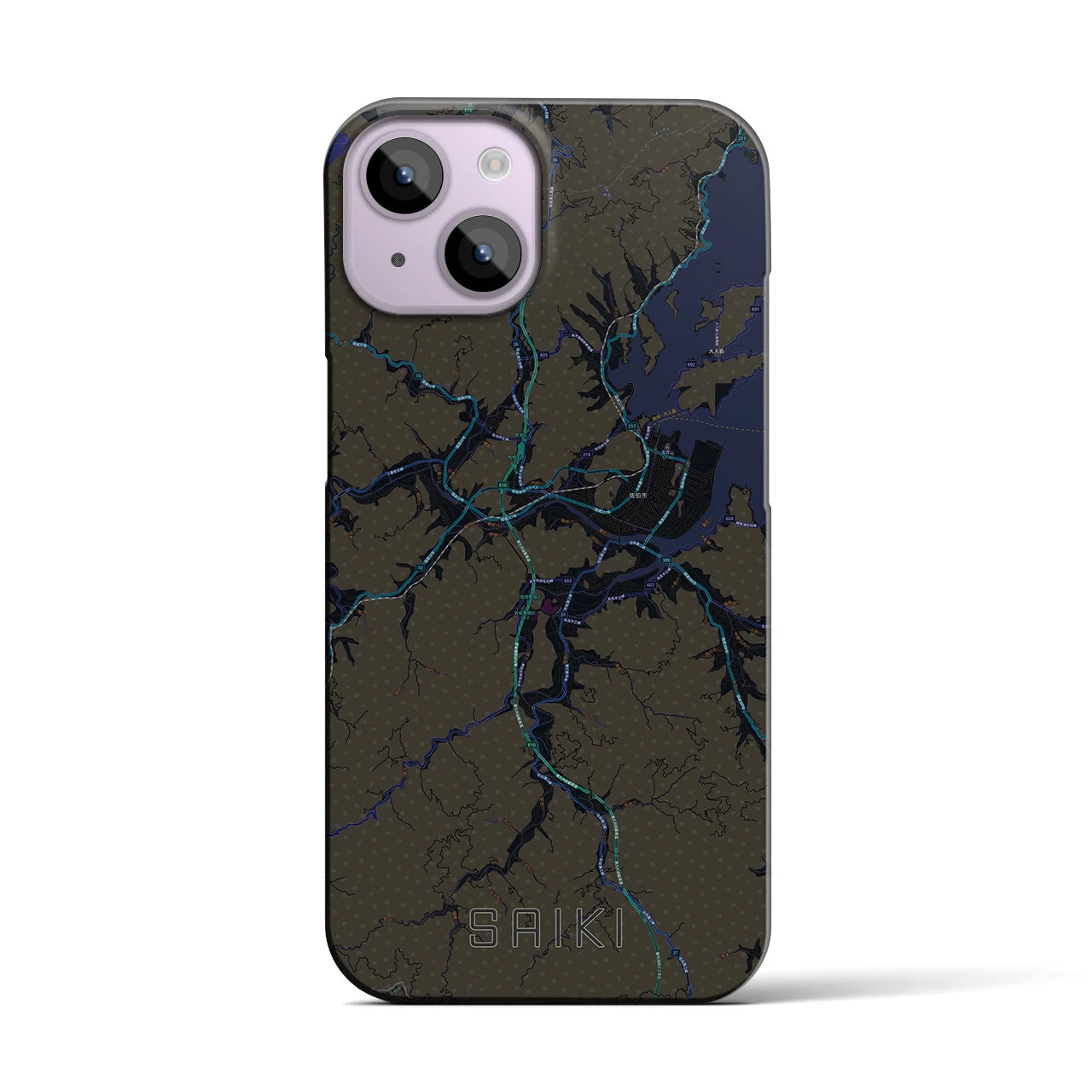 【佐伯（大分県）】地図柄iPhoneケース（バックカバータイプ）