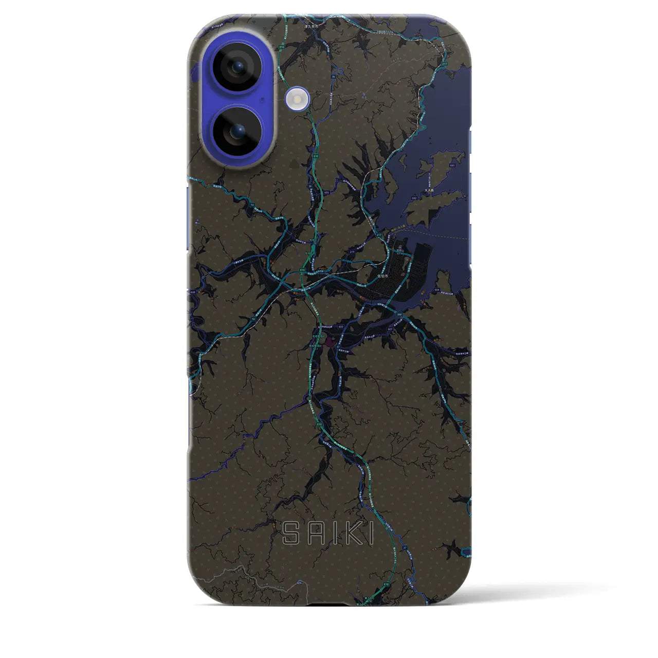 【佐伯（大分県）】地図柄iPhoneケース（バックカバータイプ）