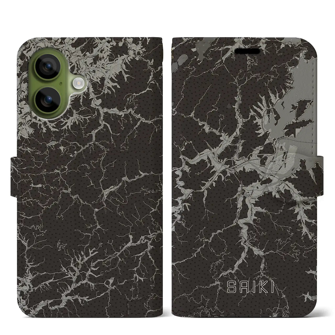 【佐伯（大分県）】地図柄iPhoneケース（手帳タイプ）