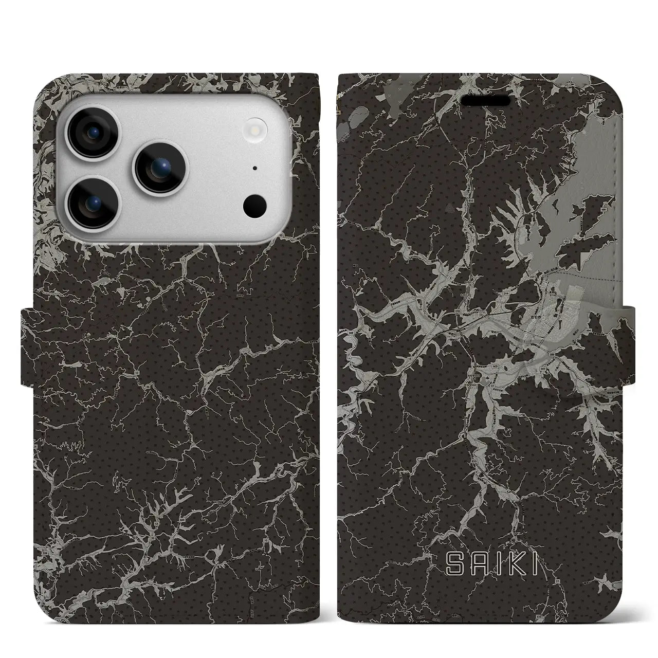 【佐伯（大分県）】地図柄iPhoneケース（手帳タイプ）