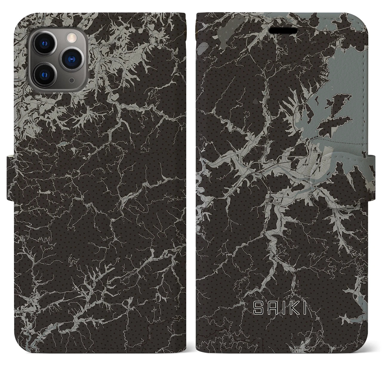 【佐伯（大分県）】地図柄iPhoneケース（手帳タイプ）