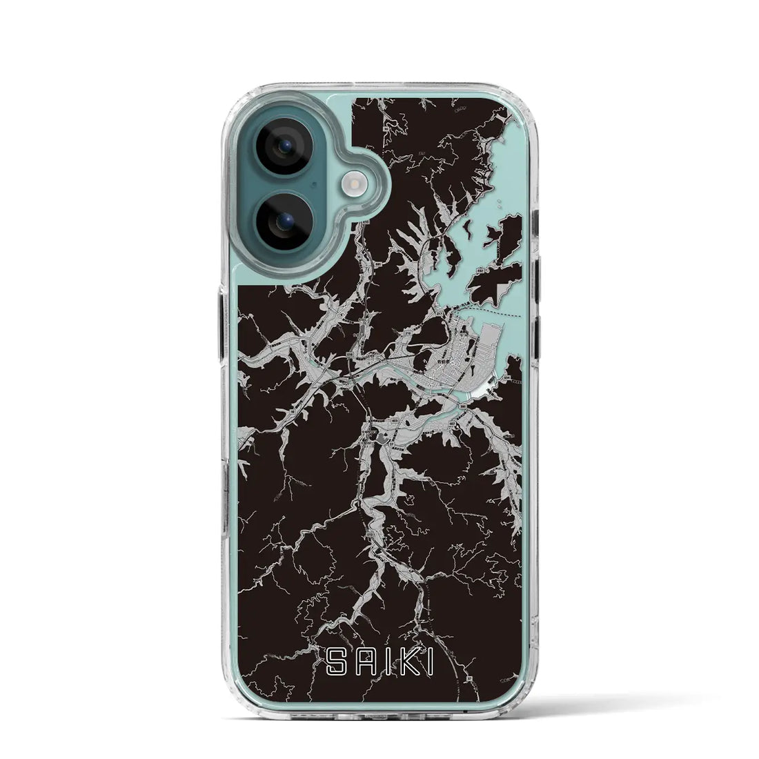 【佐伯(大分県)】地図柄iPhoneケース(MagSafeタイプ)モノトーン・iPhone 16 Pro 用