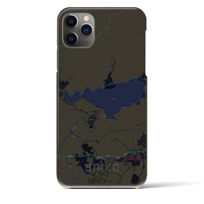 【西湖（山梨県）】地図柄iPhoneケース（バックカバータイプ）