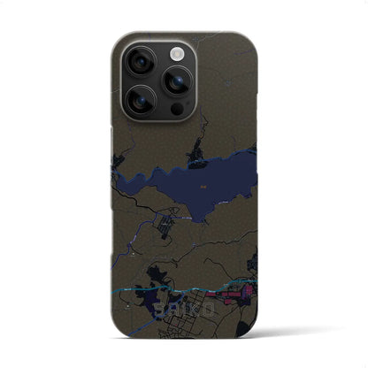 【西湖（山梨県）】地図柄iPhoneケース（バックカバータイプ）