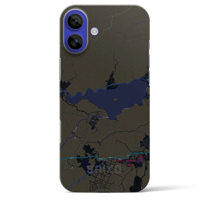 【西湖（山梨県）】地図柄iPhoneケース（バックカバータイプ）