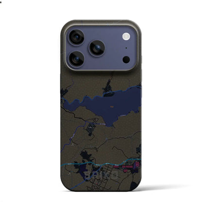 【西湖（山梨県）】地図柄iPhoneケース（バックカバータイプ）