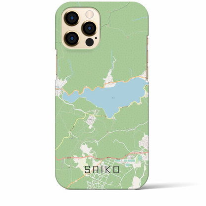 【西湖（山梨県）】地図柄iPhoneケース（バックカバータイプ）