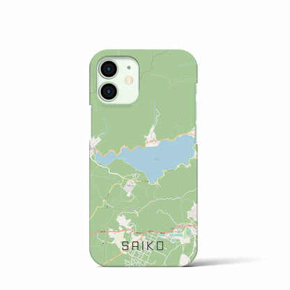 【西湖（山梨県）】地図柄iPhoneケース（バックカバータイプ）
