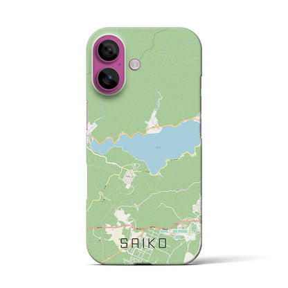 【西湖（山梨県）】地図柄iPhoneケース（バックカバータイプ）