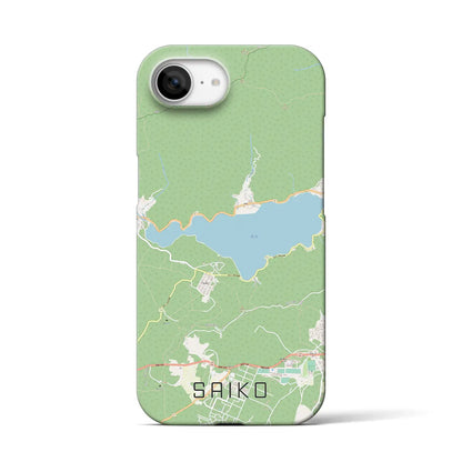 【西湖（山梨県）】地図柄iPhoneケース（バックカバータイプ）