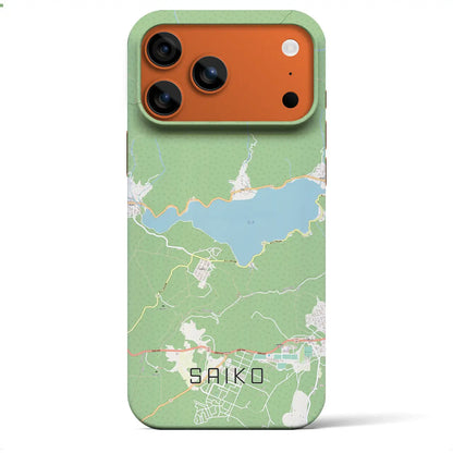 【西湖（山梨県）】地図柄iPhoneケース（バックカバータイプ）