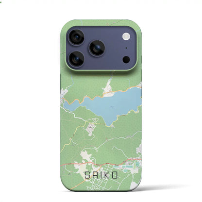 【西湖（山梨県）】地図柄iPhoneケース（バックカバータイプ）