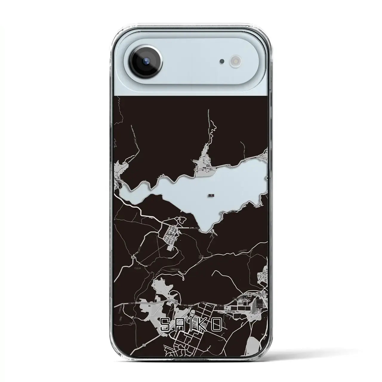 【西湖（山梨県）】地図柄iPhoneケース（クリアタイプ）