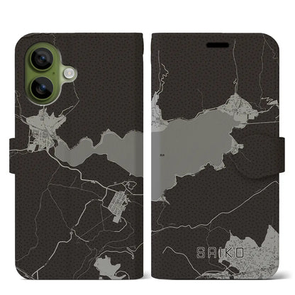 【西湖（山梨県）】地図柄iPhoneケース（手帳タイプ）