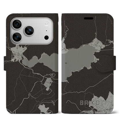 【西湖（山梨県）】地図柄iPhoneケース（手帳タイプ）