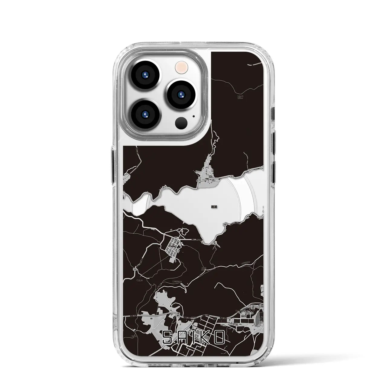 【西湖（山梨県）】地図柄iPhoneケース（MagSafeタイプ）