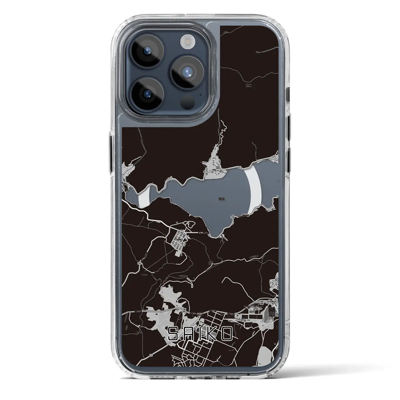 【西湖（山梨県）】地図柄iPhoneケース（MagSafeタイプ）
