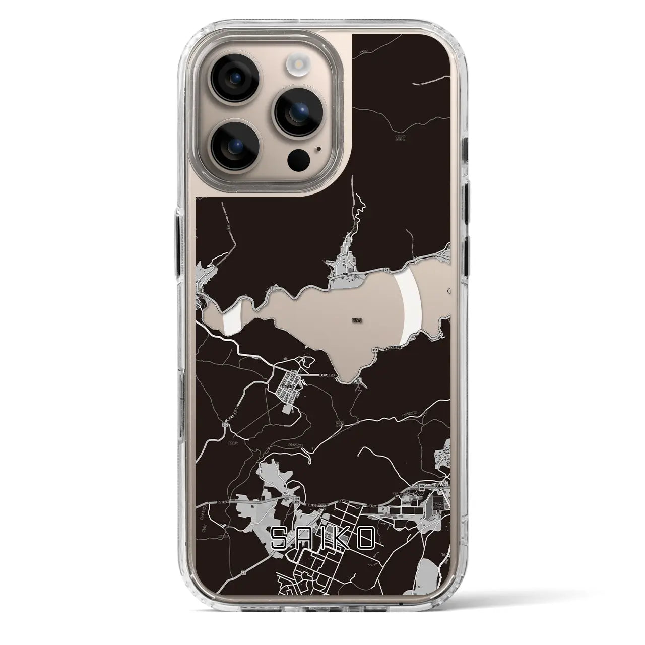 【西湖（山梨県）】地図柄iPhoneケース（MagSafeタイプ）