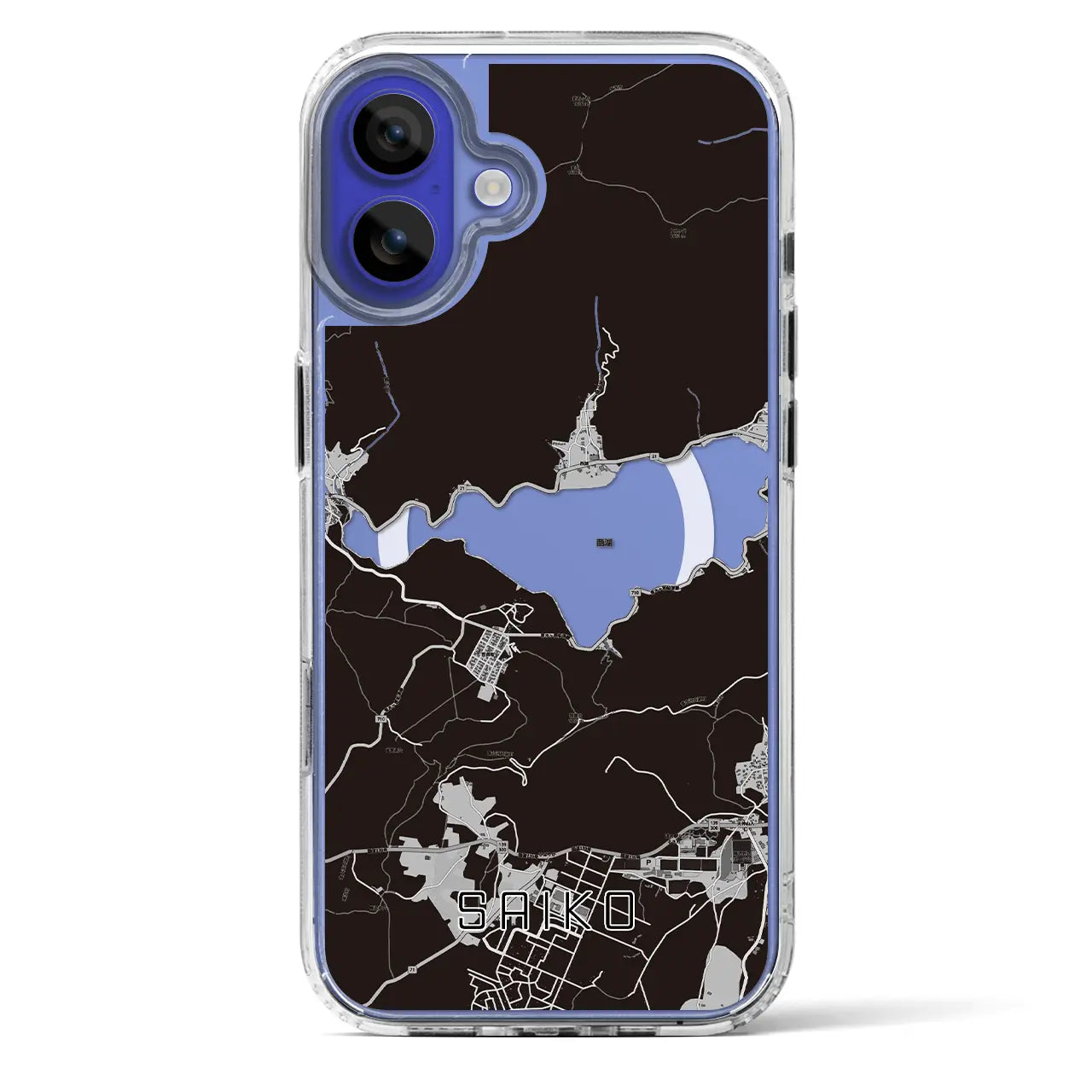 【西湖（山梨県）】地図柄iPhoneケース（MagSafeタイプ）