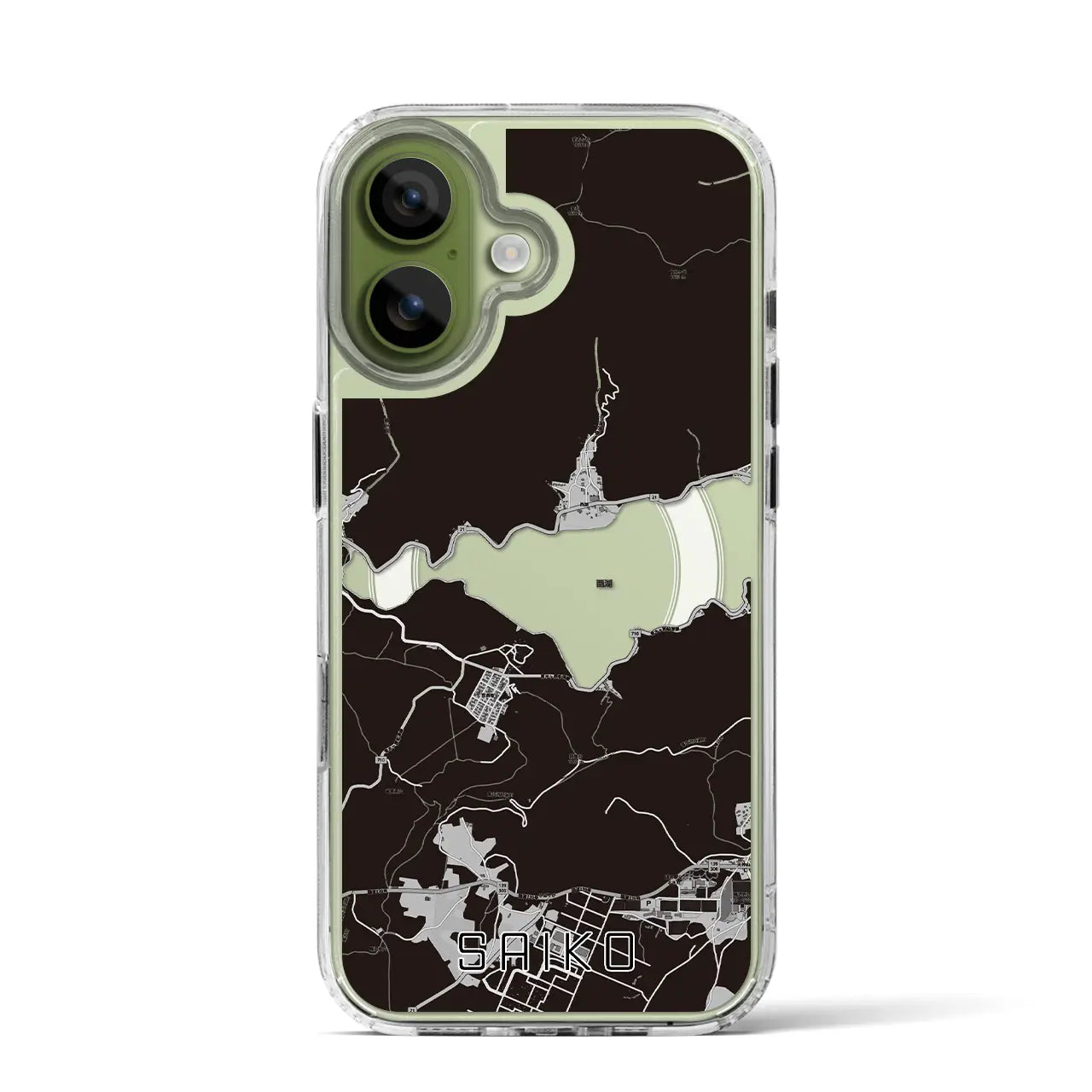 【西湖（山梨県）】地図柄iPhoneケース（MagSafeタイプ）