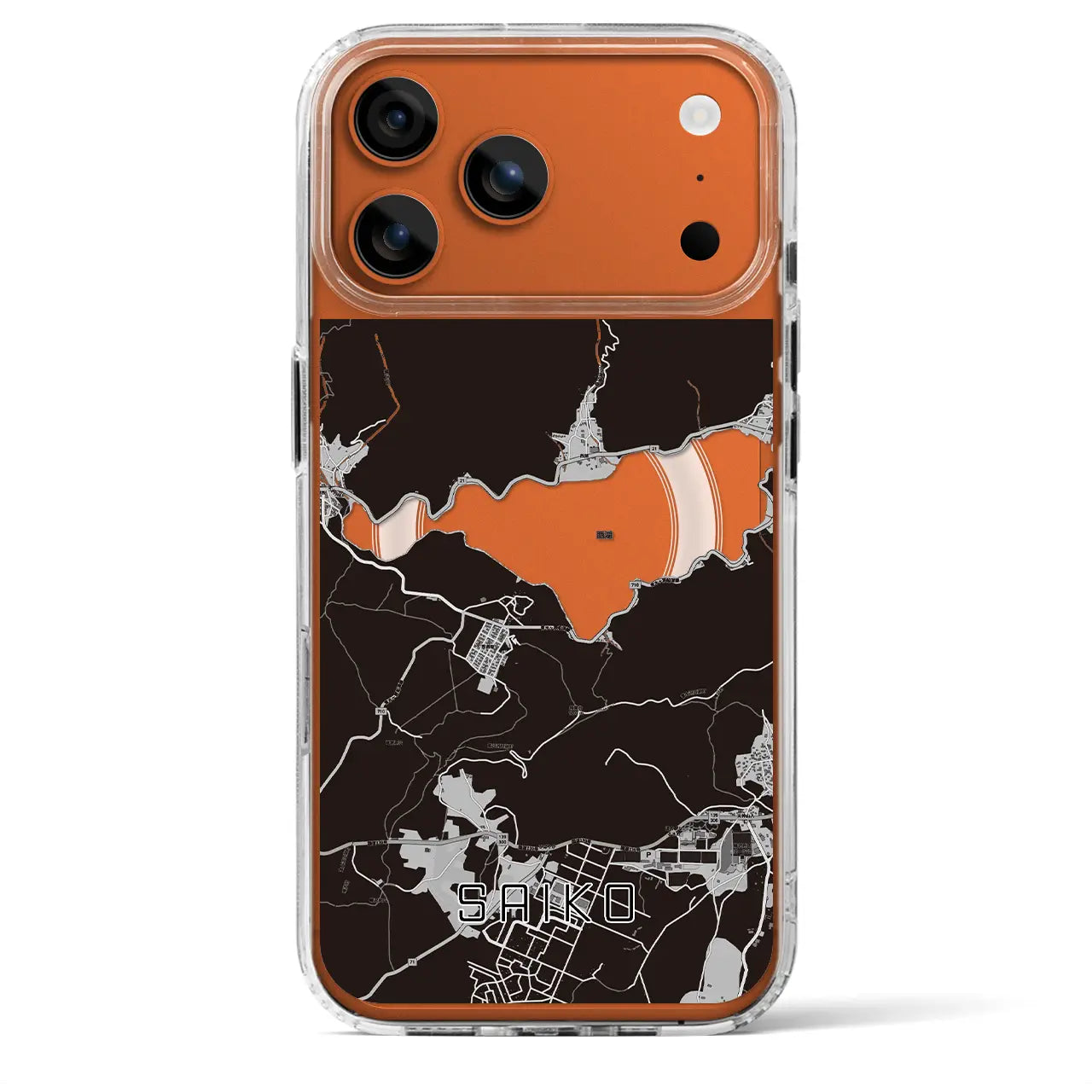 【西湖（山梨県）】地図柄iPhoneケース（MagSafeタイプ）