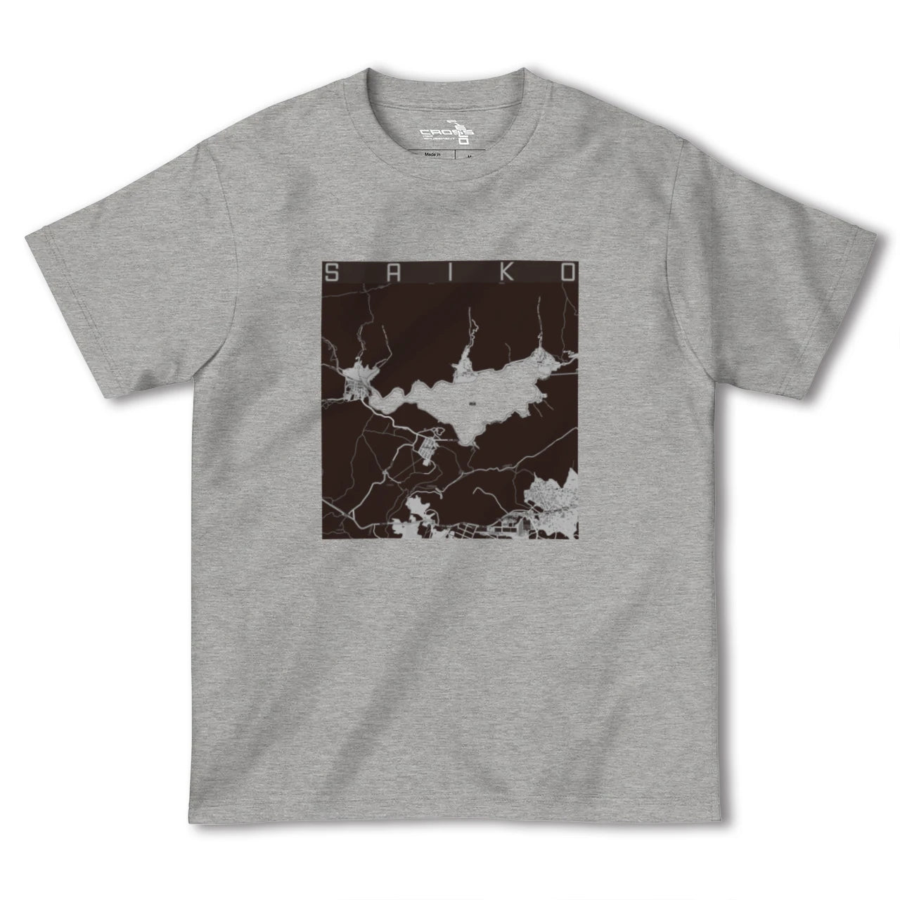 【西湖（山梨県）】地図柄ヘビーウェイトTシャツ