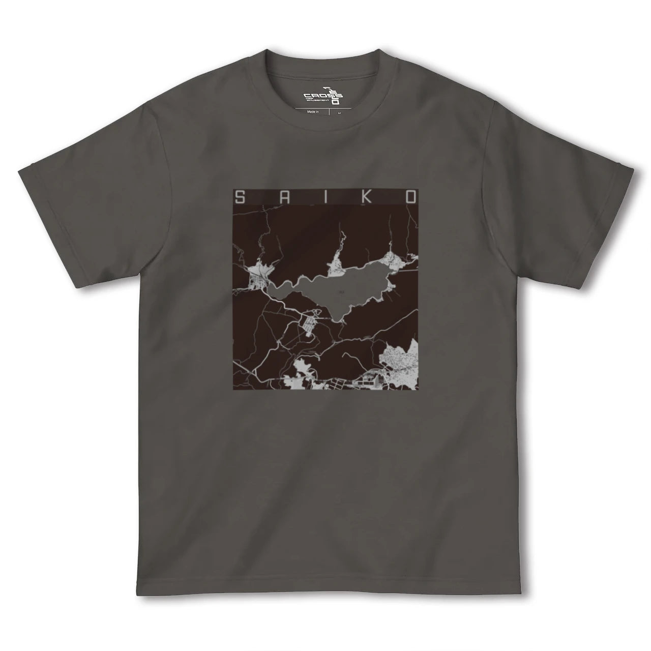 【西湖（山梨県）】地図柄ヘビーウェイトTシャツ