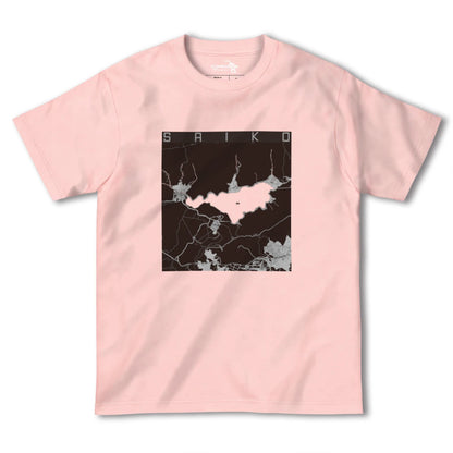 【西湖（山梨県）】地図柄ヘビーウェイトTシャツ