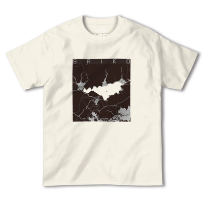 【西湖（山梨県）】地図柄ヘビーウェイトTシャツ