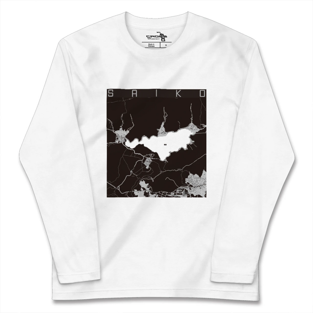 【西湖(山梨県)】地図柄ロングスリーブTシャツ