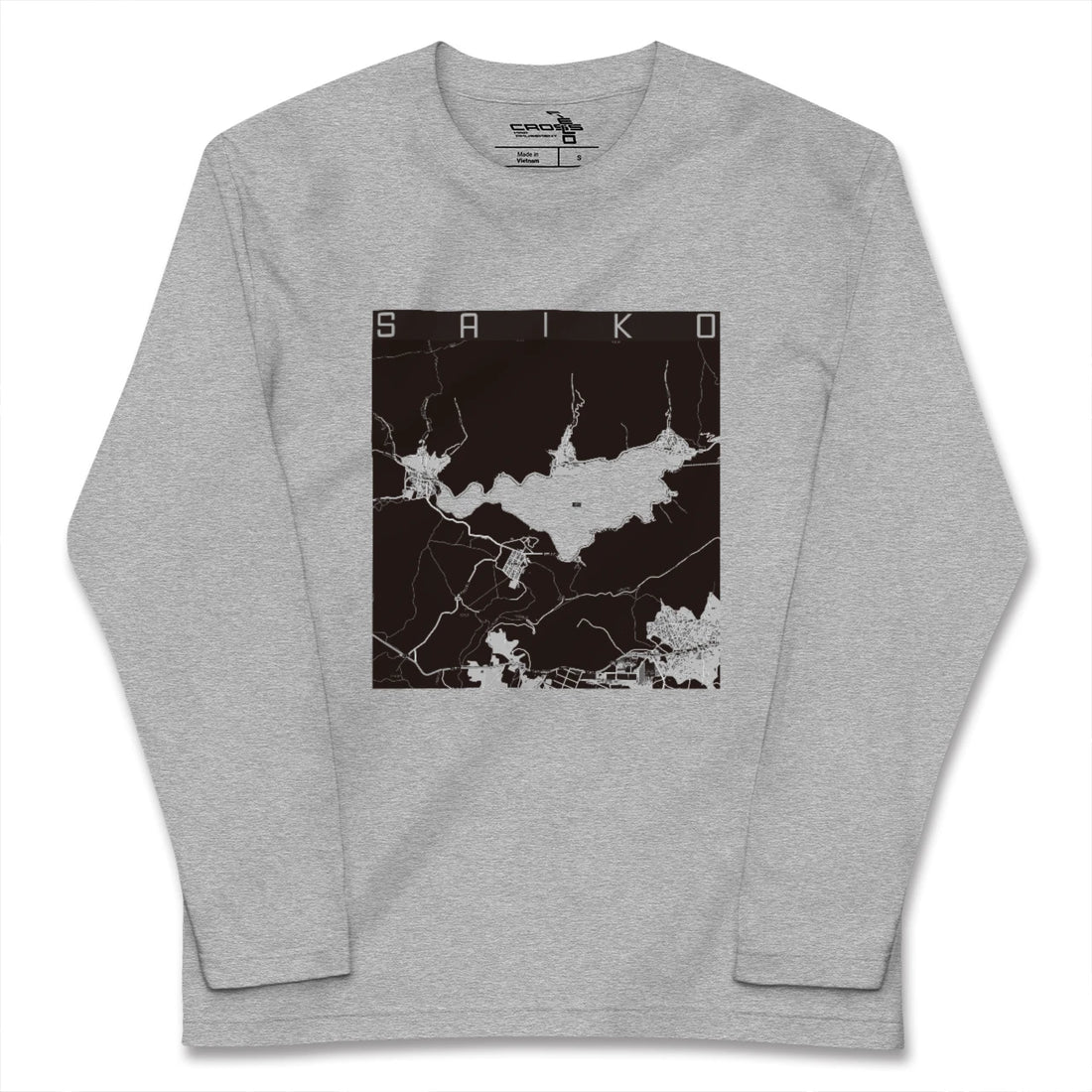 【西湖(山梨県)】地図柄ロングスリーブTシャツ