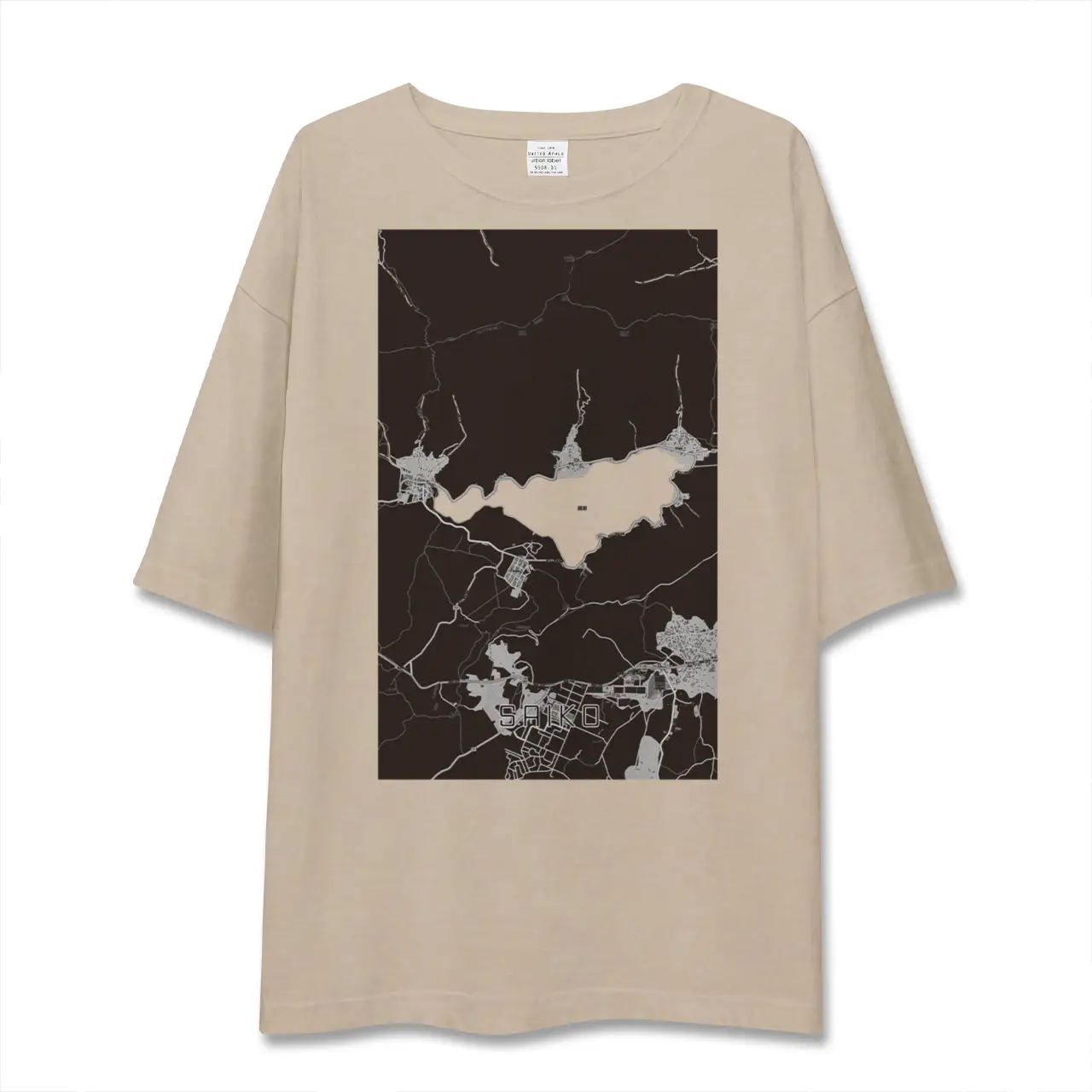 【西湖（山梨県）】地図柄ビッグシルエットTシャツ