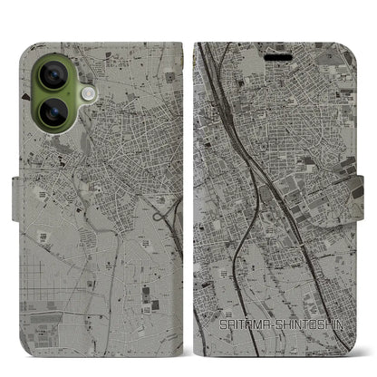 【さいたま新都心（埼玉県）】地図柄iPhoneケース（手帳タイプ）