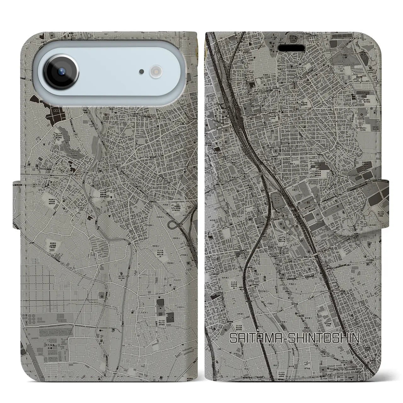 【さいたま新都心（埼玉県）】地図柄iPhoneケース（手帳タイプ）