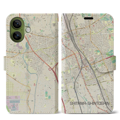 【さいたま新都心（埼玉県）】地図柄iPhoneケース（手帳タイプ）