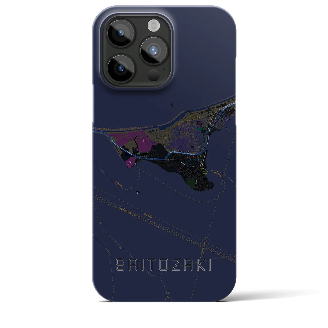 【西戸崎（福岡県）】地図柄iPhoneケース（バックカバータイプ）