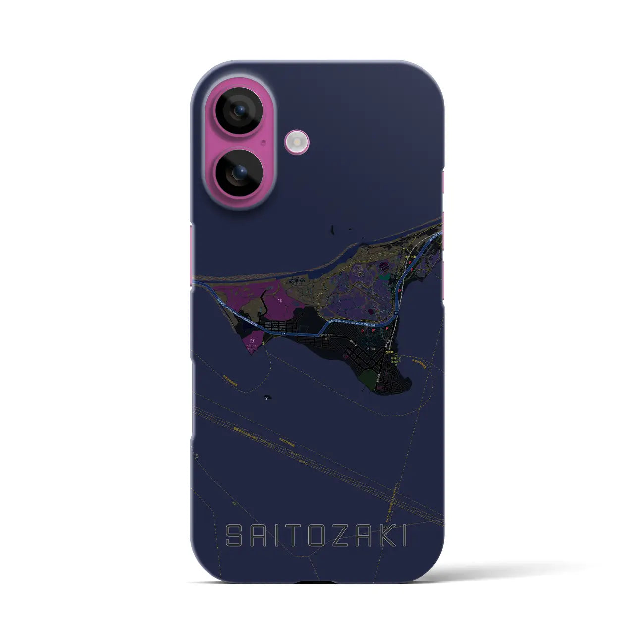 【西戸崎（福岡県）】地図柄iPhoneケース（バックカバータイプ）