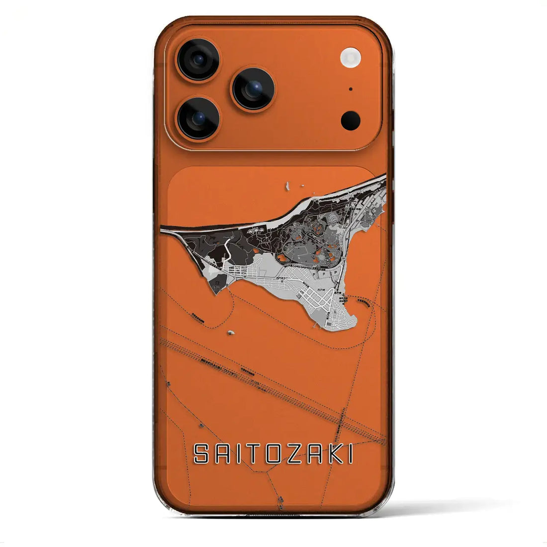 【西戸崎(福岡県)】地図柄iPhoneケース(クリアタイプ)モノトーン・iPhone 17 Pro Max 用